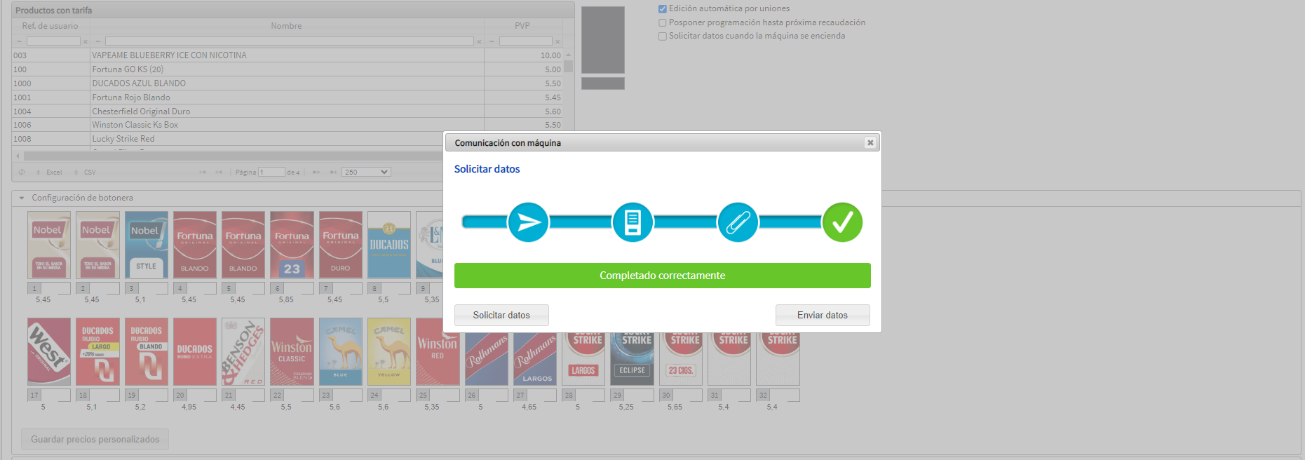 solicitud de datos